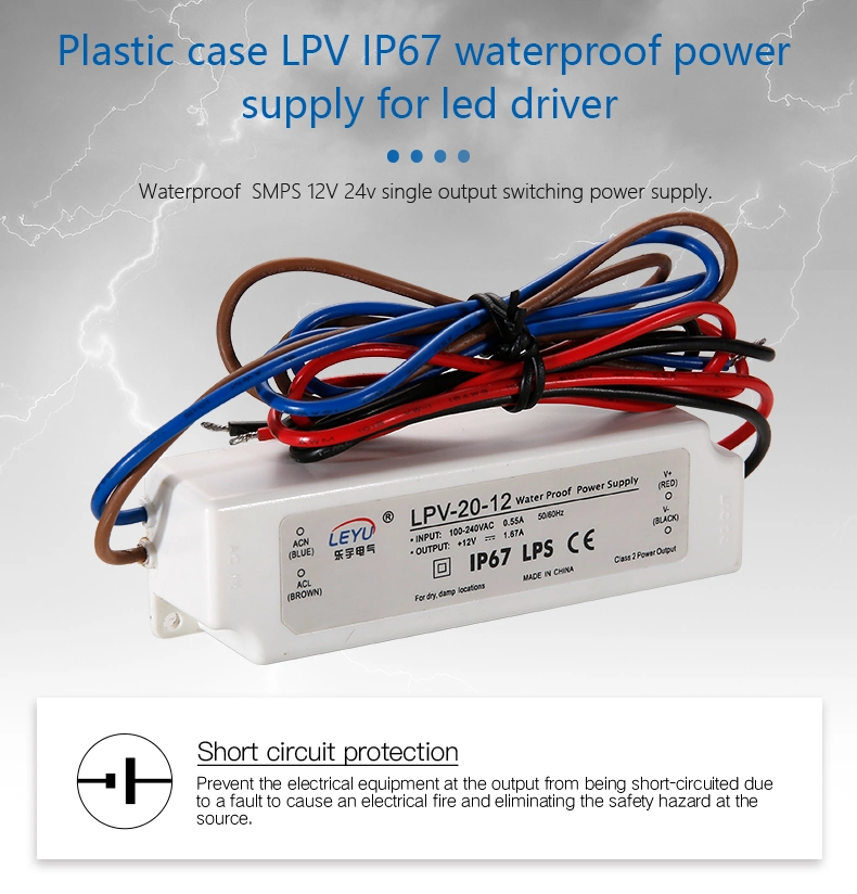 LED Waterproof Power Supply 20W 12V 24V 48V DC Power Supply